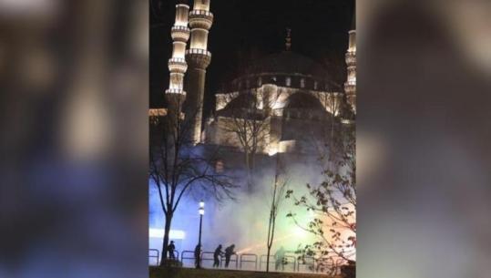 Molotovë te besimtarët/ Berisha fajëson policinë, por dhunën te xhamia e çoi vetë (Pamjet). KMSH nuk përmend fajtorë: U lënduam duke u falur