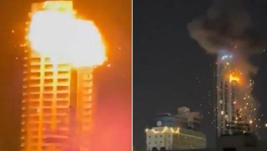 Trazirat në Lindjen e Mesme, pamje nga momenti kur një dron iranian godet një kullë në Bahrein