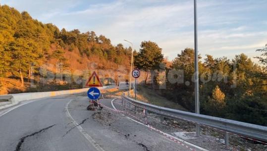 Elbasan/ Dëmtohet rruga pranë liqenit të Gjinarit, shkak rrëshqitja e tokës