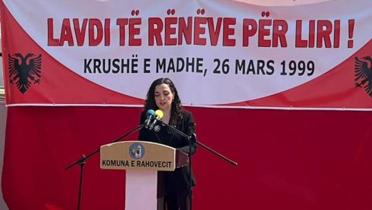 Osmani përkujton 27 vjetorin e masakrës së Krushës së Madhe: Kujtesa është përgjegjësi, drejtësia domosdoshmëri