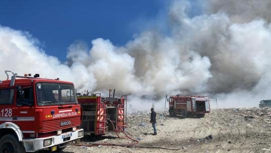 Zjarri përfshin vend-depozitimin e mbetjeve në landfillin e Bushatit, flakët vihen nën kontroll nga forcat zjarrfikëse