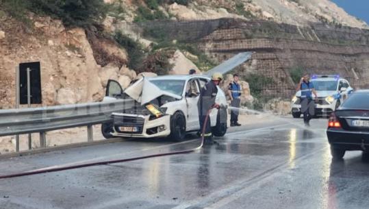 Aksident i rëndë në hyrje të tunelit të Llogarasë, barriera metalike depërton tej për tej mjetin! Lëndohet shoferi (FOTO+VIDEO)