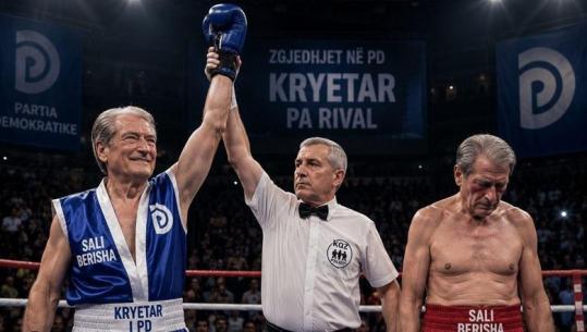 ‘Kryetar pa rival’, Balla tallet me ‘zgjedhjet’ në PD, poston foton e Berishës u ndeshur me veten në ring