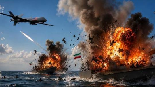 Avionë luftarakë që bombardojnë anijet e Iranit, Trump poston foto me inteligjencë artificiale: Adios