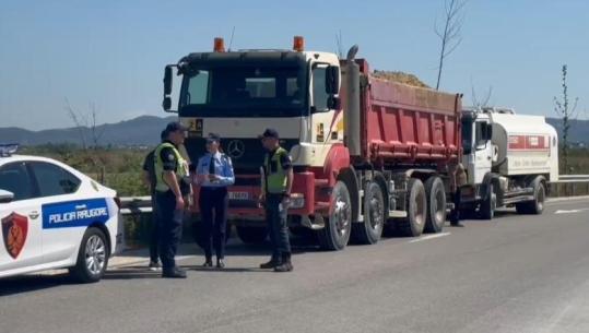 Vlorë/ Policia Rrugore gjobit 9 mjete të tonazhit të rëndë, i përkasin kompanisë ‘2A Group’! Transportonin inerte në drejtim të Aeroportit