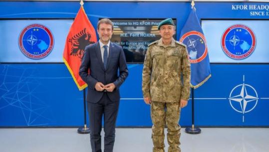 Ferit Hoxha takohet me komandantin e KFOR-it: Siguria e Kosovës është e pandashme nga ajo e Shqipërisë