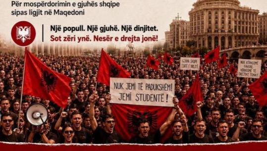 'Gjuha shqipe është e drejtë, jo privilegj', protestë në Prishtinë në mbështetje të studentëve shqiptarë në Maqedoninë e Veriut