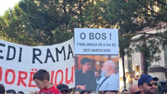  ‘T’rre mendja se u ka bo deti Marta Kos’, protestuesit mesazhe për komisioneren përmes pankartave