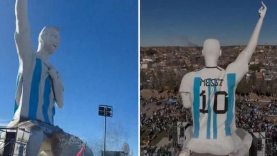 VIDEO/ Lionel Messi, i veçantë edhe jashtë fushës! Në Argjentinë inaugurojnë shtatoren gjigante 26 metra të lartë të kampionit të botës