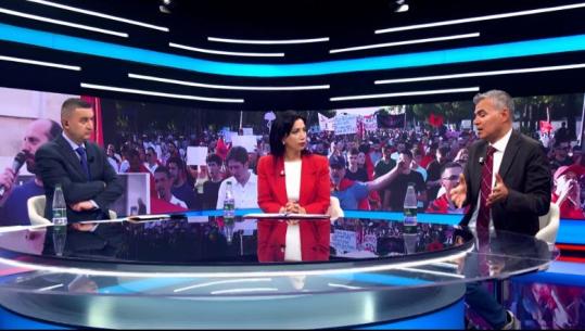 Debati për protestat në Report TV, Evis Kushi: Janë instrument i demokracisë por nuk zëvendësojnë votën, Minga: Reformat e mëdha nuk i bën dot turma
