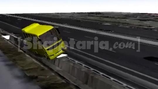 Report Tv rindërton në 3D aksidentin me minibus, inxhinieri Hasanaj: Goditi bordurën e betonit, më pas barrierën! Shpejtësia rreth 100 km/h, shoferi s’reagoi gjatë përplasjes