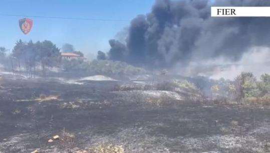 Zjarri në Drizë të Fierit/ Rrezikohen banesat, evakuohen 11 familje! Ndërhyrje me 2 helikopterë! Shoqërohen 2 persona, dyshohet për zjarrvënie (VIDEO)