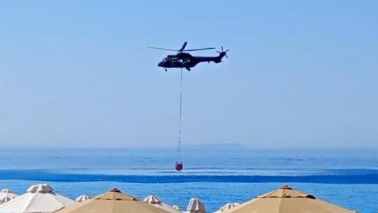 Zjarr në Palasë prej mesnatës, ndërhyjnë edhe dy helikopterë