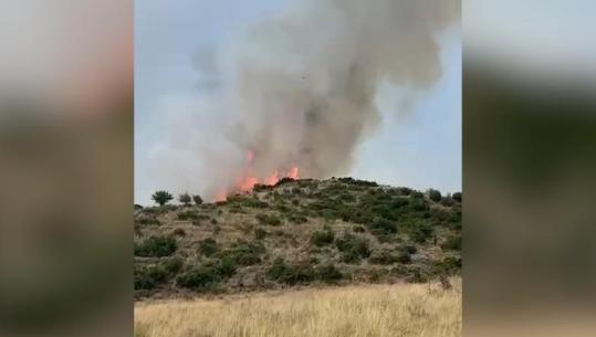 Zjarr i madh në Nivicë të Himarës, era favorizon përhapjen e flakëve