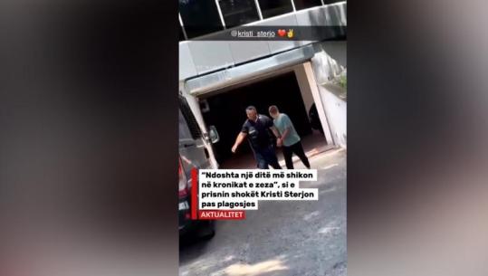 Para vrasjes së Joan Zukos, Kristjan Sterjo ishte arrestuar për plagosje me thikë! Del videoja që shokët i bënë me krenari teksa shoqërohej nga Policia