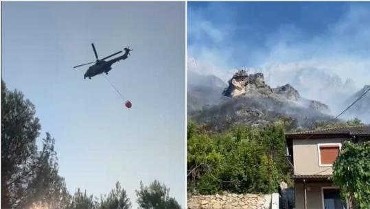 Zjarri në masivin pyjor të Krujës, nis ndërhyrja nga toka dhe ajri! 