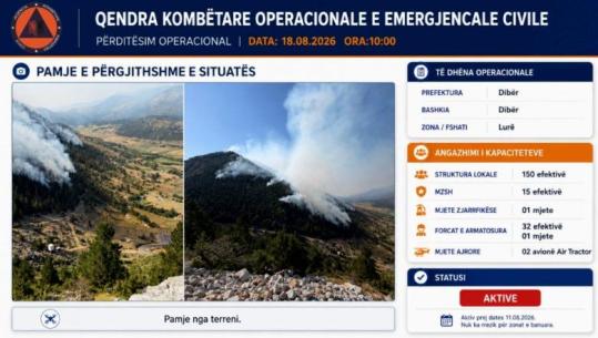 7 vatra aktive në 24 orët e fundit/ 2 avionë në terren për zjarret në Lurë, 3 helikopterë në Lufaj të Mirditës dhe në Tërbun