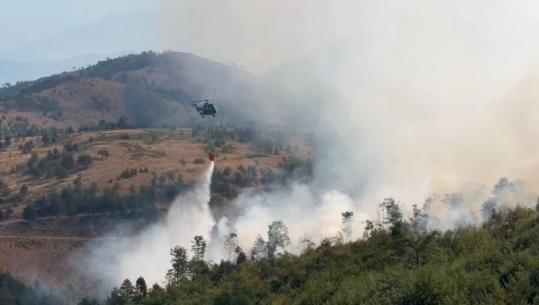 Zjarri në Tërbun përhapet deri në Gojan, 2 helikopterë punojnë për shuarjen e flakëve