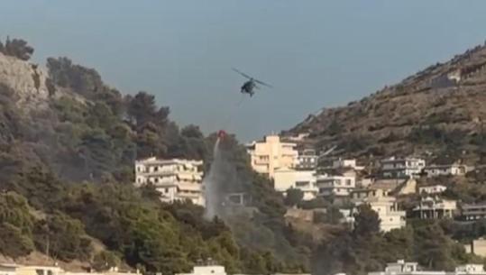 Shuhet zjarri në Kurorën e Gjelbër në Sarandë, në operacionin për vënien nën kontroll të flakëve edhe një helikopter Cougar