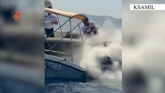Ksamil/ Mjeti lundrues u përfshi nga flakët, shpëtohen 4 turistët gjermanë