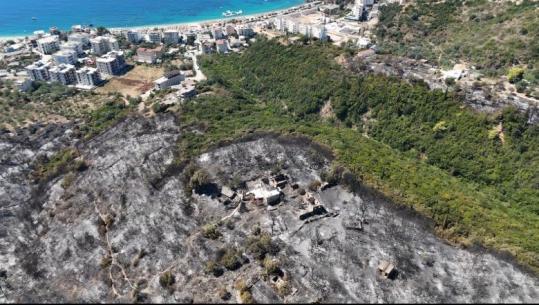 PAMJET ME DRON/ Toka e shkrumbuar pak metra larg detit, gjurmët që la pas zjarri në Himarë