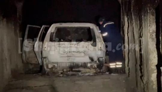 Furgoni i vjedhur gjendet i djegur në një tunel të vjetër ushtarak në Cerkovinë të Vlorës (VIDEO)