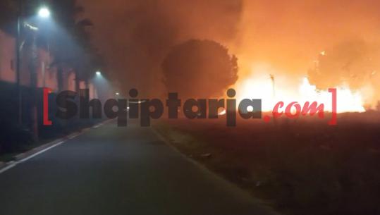 Zjarr masiv në Gjirin e Lalëzit, flakët iu afrohen banesave dhe hoteleve