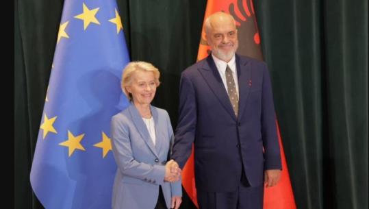 Në nisje të vizitës në Tiranë, Von der Leyen vlerëson Ramën për reformat drejt BE-së: Po punon fort për ta kthyer ëndrrën europiane në realitet