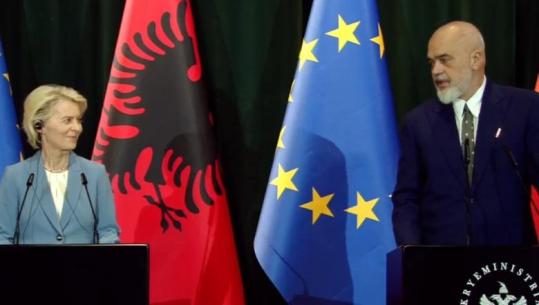 LIVE TV - Von der Leyen pritet nga Rama: Ëndrra europiane po kthehet në realitet! Një grup protestuesish pranë Kryeministrisë, përplasen me policinë 