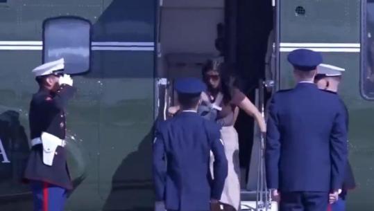 SHBA/ Bashkëshortja e J.D Vance humb ekuilibrin, pengohet teksa zbriste nga helikopteri me foshnjën