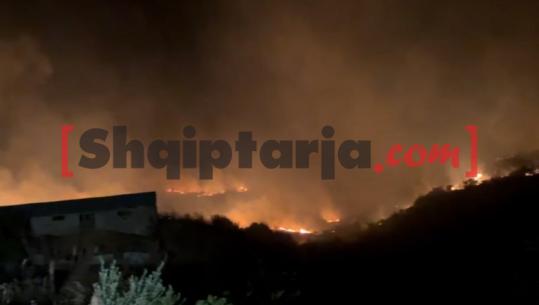 Selenicë, zjarr i madh në fshatin Kotë, nga flakët rrezikohen edhe banesa