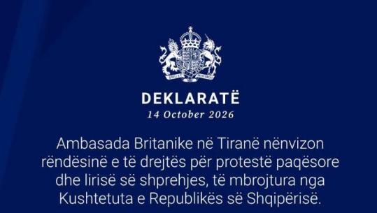 Ambasada Britanike për protestën në Tiranë:  E drejta për protestë nuk justifikon dhunën, të ulen tensionet