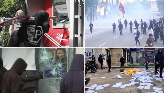 LIVE TV- Protestuesit mblidhen te Kryeministria, policia i shpërndan me gaz lotsjellës! Gurë Kuvendit, 3 ministrive dhe efektivëve! Protestuesit shkatërrojnë banka e biznese