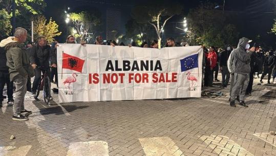 Protesta në Tiranë/ Rikthehen sloganet e ‘revolucionit flamingo’: Shqipëria nuk është në shitje