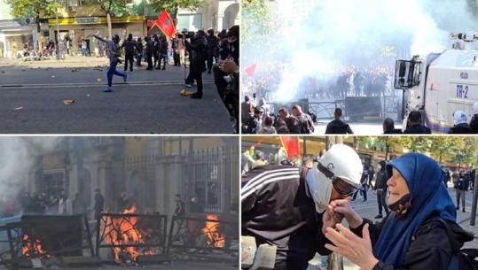LIVE TV- Protestuesit sulm me gurë Ministrisë së Arsimit dhe efektivëve, policia ndërhyn me gaz lotsjellës! i vënë zjarrin koshave, ‘bllokadë’ me kangjella në rrugë
