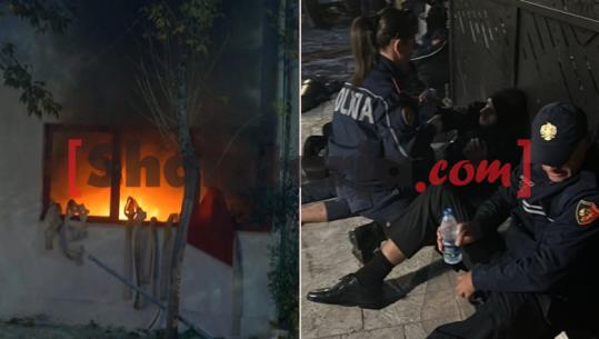 LIVE TV- Tirana sërish në kaos! I vihet zjarri komisariatit nr.3, disa policë të lënduar nga sulmi me molotovë! Thyhet dera e selia e PS-së, protestuesit 'breshëri' molotovësh drejt efektivëve