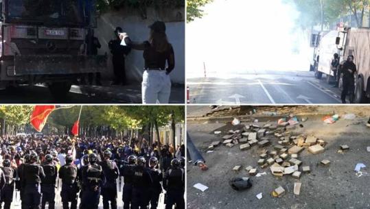 LIVE TV - Protestuesit nisin aktet e dhunës te Ministria e Arsimit! Hidhen gurë e kapsolla drejt policisë