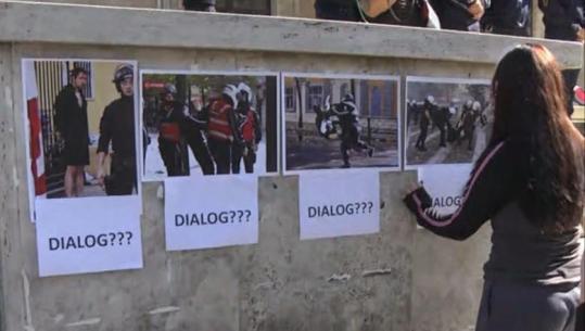‘Dialog???’, studentët i përgjigjen thirrjes së Ramës me foton e prangosjes së të riut Klevi Metaj