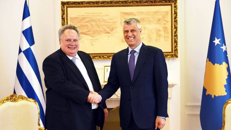 Ministri i Jashtëm i Greqisë në Kosovë, Thaçi: Mirënjohës për mbështetjen 