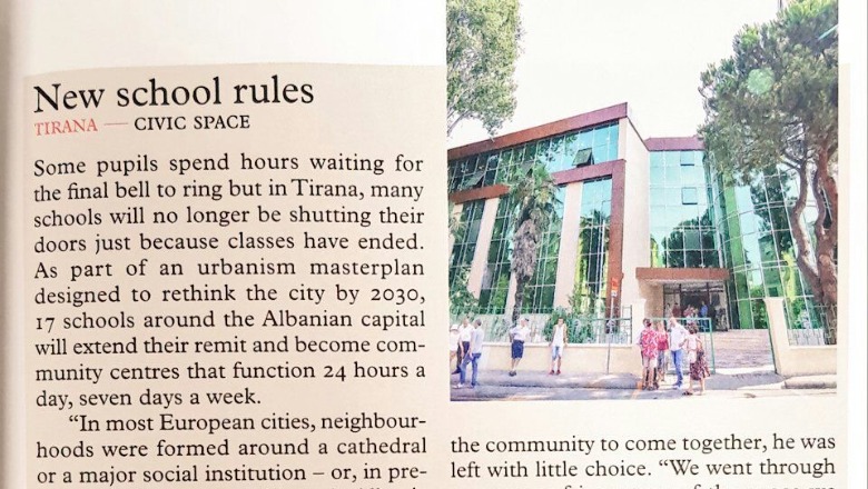 “Shkollat si Qendër Komunitare”, revista me shitje në gjithë botën i bën jehonë nismës së Bashkisë së Tiranës