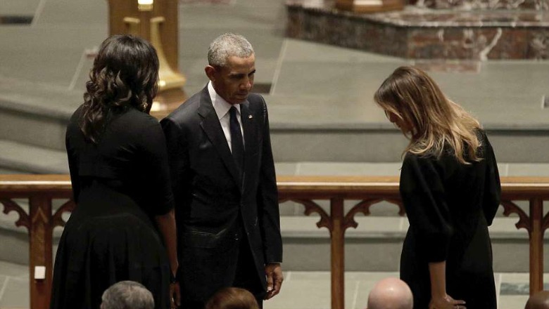 Nga Melania Trump te çifti Obama e Klinton, VIP-at në lamtumirën e fundit për Barbara Bush