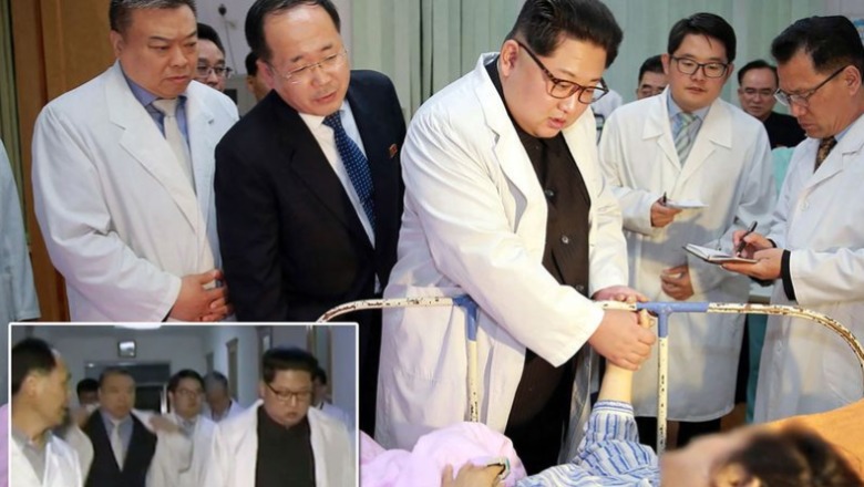 Kim Jong Un si rrallëherë/ Viziton të mbijetuarit e aksidentit tragjik me 32 viktima në Kore dhe u prek duart