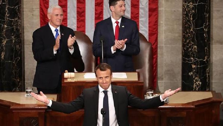Macron ngrë në këmbë Kongresin amerikan: Marrëdhënia ime më Trump, si e Franklin me Voltaire!