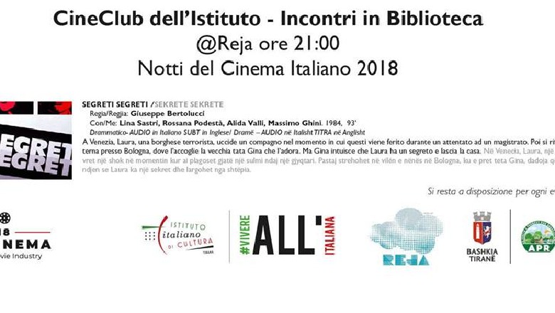 Reja shndërrohet në kinema, netët e filmit Italian vijnë në Tiranë