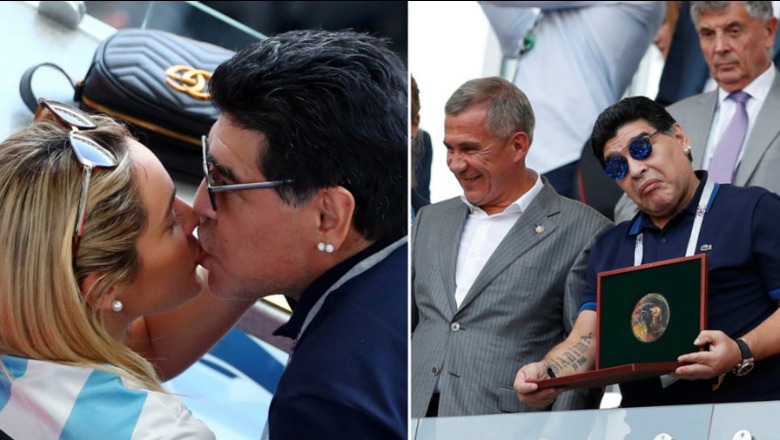 S’ka të ndalur Maradona/ Puth bjonden në stadium, presidenti i Tatarstanit i jep çmim (Foto)