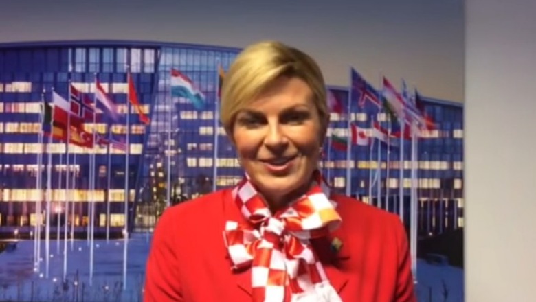 Mungon në stadium, presidentja kroate i dërgon mesazh skuadrës nga Brukseli
