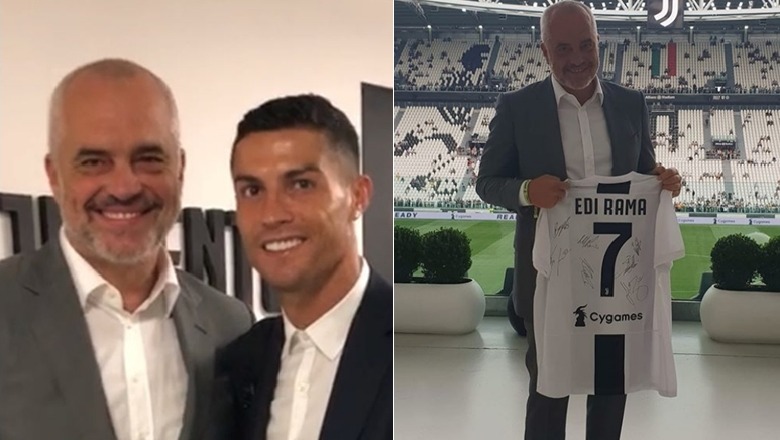 Rama takon Cristiano Ronaldon, portugezi i jep fanellën e skuadrës së zemrës me autograf (Foto) - Shqiptarja.com
