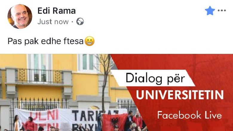 Rama i fton nesër në 11:00 në bashkëbisedim live në Facebook, studentët refuzojnë: Jo negociata, plotëso kërkesat