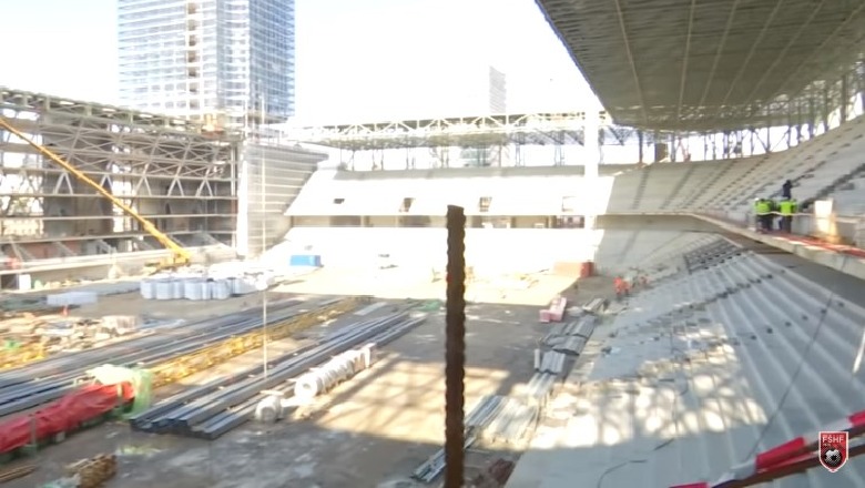 'Arena Kombëtare' drejt përfundimit, ja si duket pas 1 viti e gjysmë punime (VIDEO)