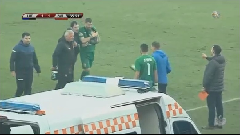 Frikë për Alban Hoxhën, portieri i Partizanit largohet me ambulancë nga fusha